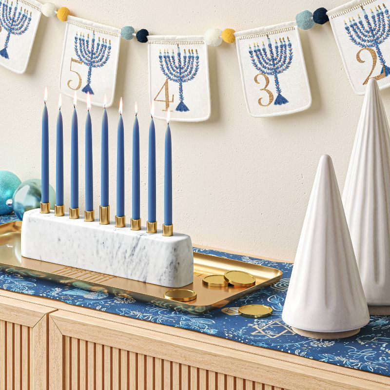 Marble and Brass Menorah