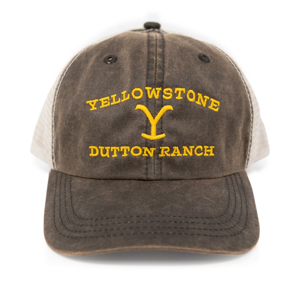 Yellowstone Dutton Ranch Logo As Seen On TV Brown Washed Hat