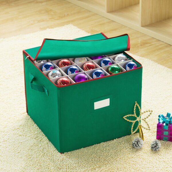 Christmas Ornament Storage Container Box with Dividers - Stores up
