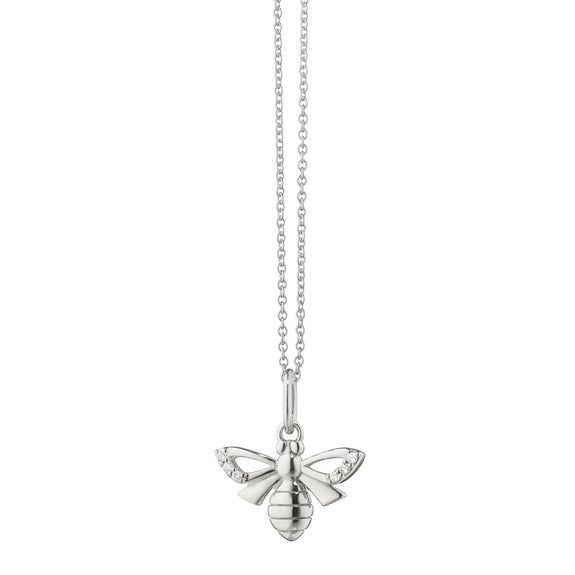 The “Bee” Charm or Necklace in Sterling Silver with Sapphires