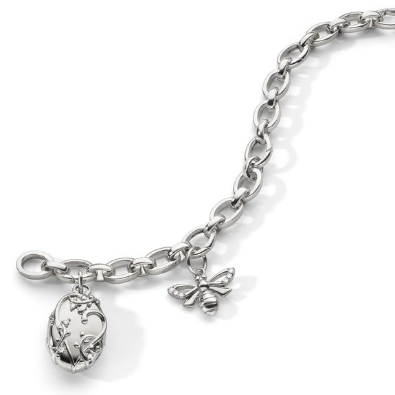 The “Wisteria” Locket and “Bee” Sterling Silver Charm Bracelet