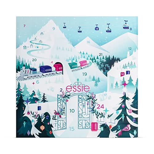 Essie Calendario de Adviento de Uñas de 24 días, Incluye 24 Productos en Tamaño Normal y Tamaño Mini para una Manicura Profesional desde Casa
