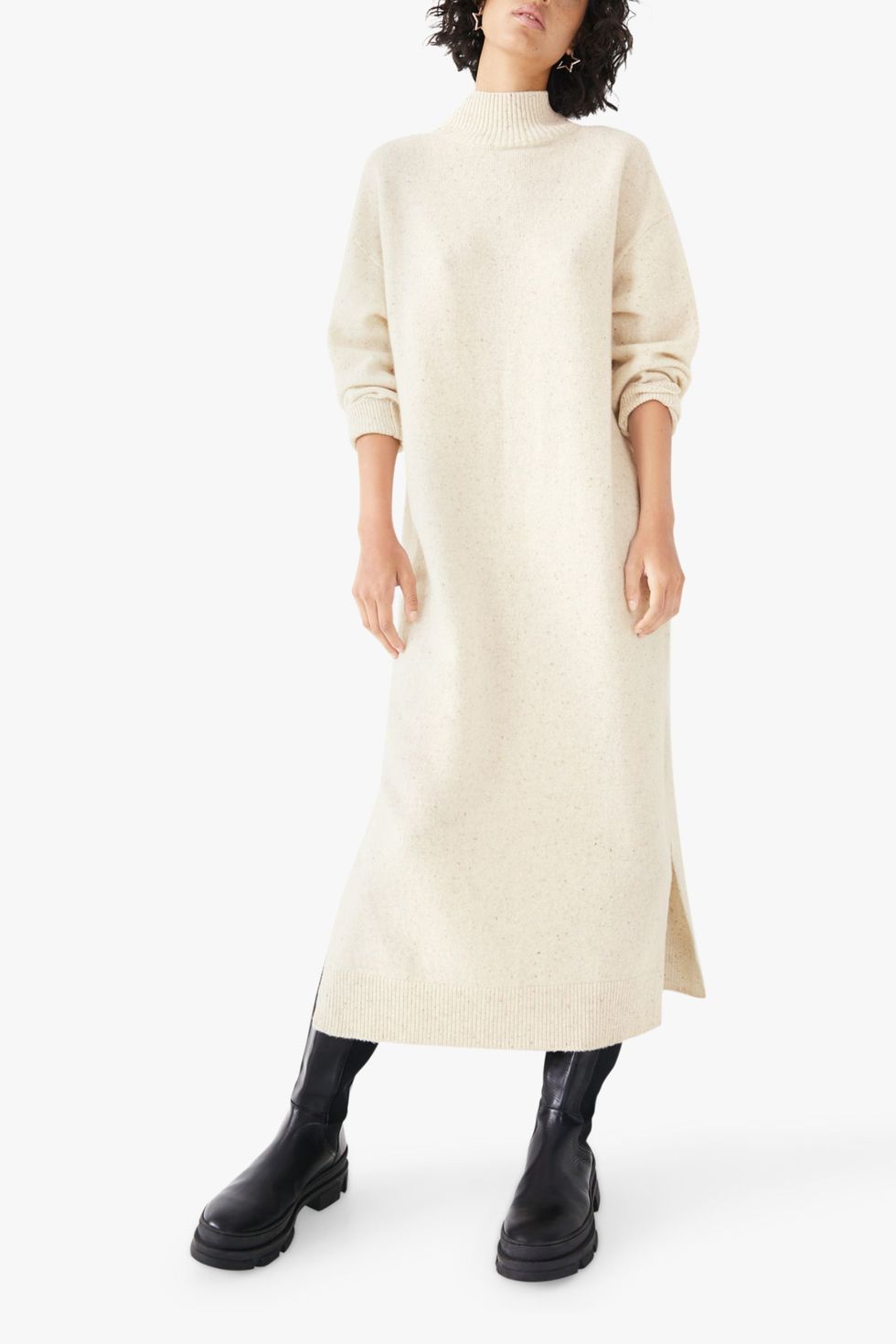 hush Cate Knitted Wool Dress, Ecru