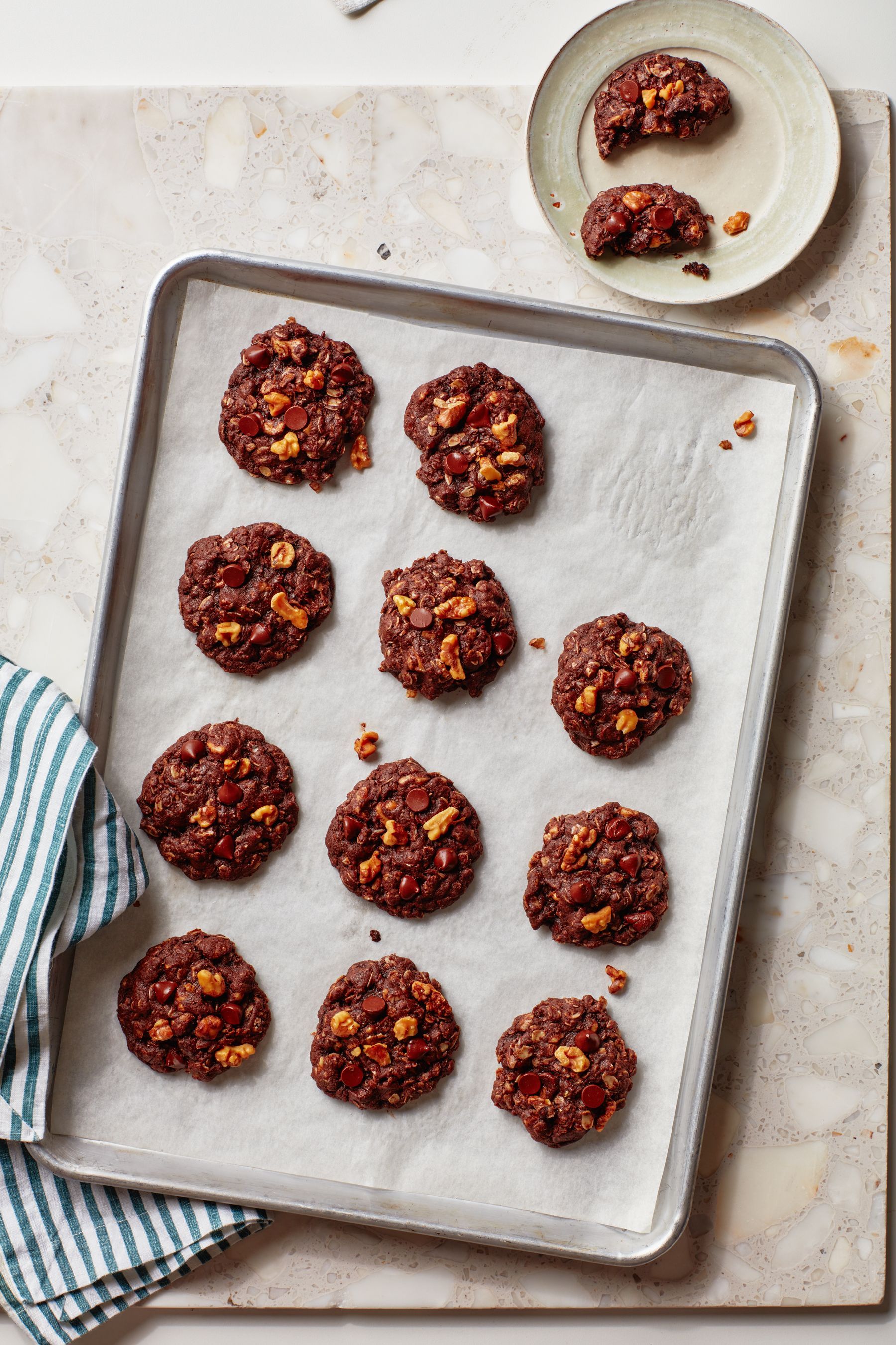Double Chocolate Oatmeal-Walnut Cookies