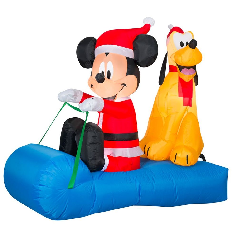 Mickey and Pluto on Sled (4 ft.)