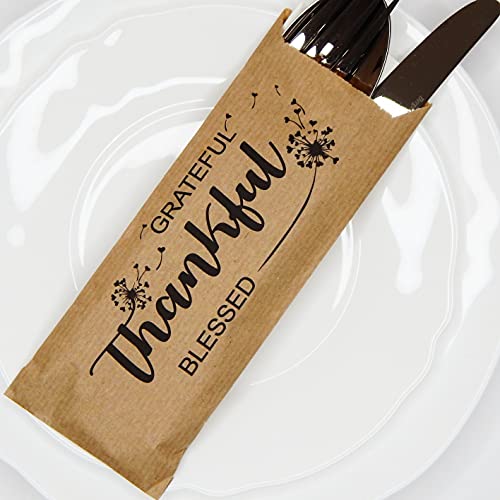 Thankful Grateful and Blessed Silverware Bag