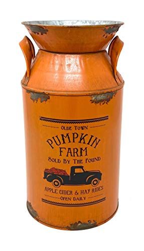 Pumpkin Farm Milk Can Vase