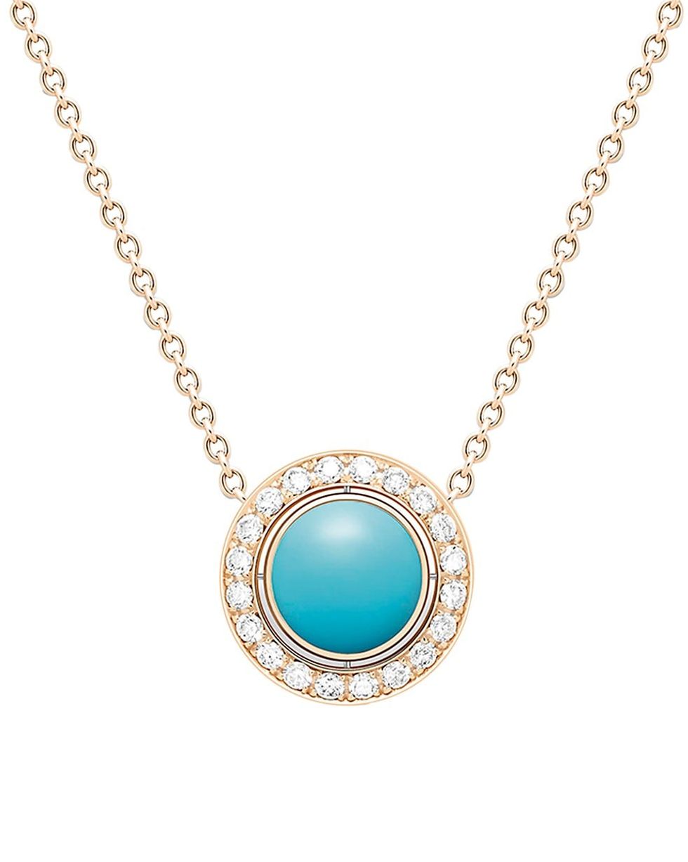 Possession 18K Rose Gold, Turquoise & Diamond Pendant Necklace