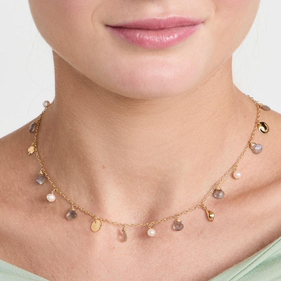 18K Gold Plated Stone Necklace