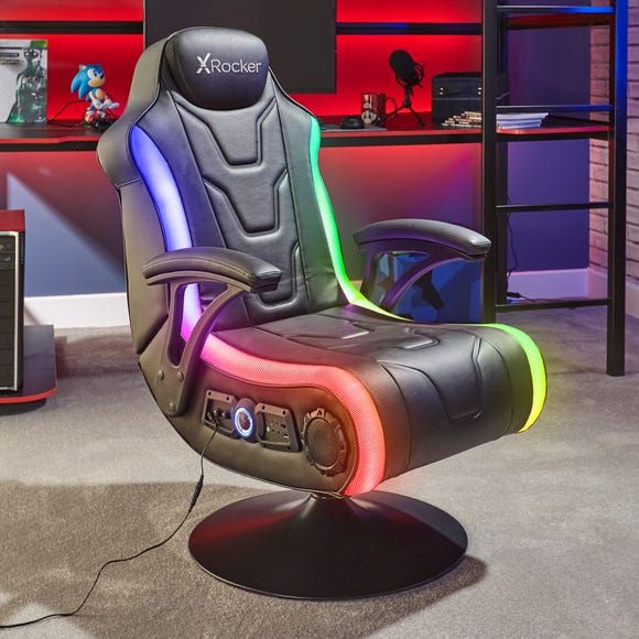 X Rocker Monsoon 4.1 Stereo Audio Gaming Chair with Vibrant LED Lighting
