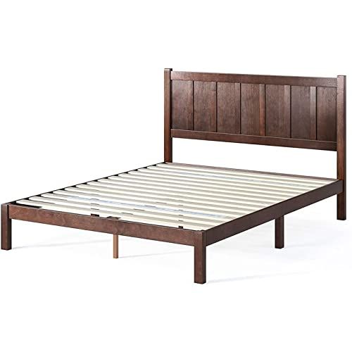 Adrian Wood Rustic Style Platform Bed with Headboard