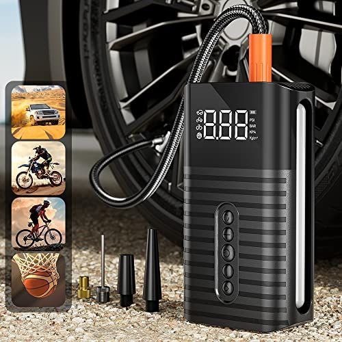 Car Tire Inflator, Cordless Portable Air Compressor with 6500mAh Battery