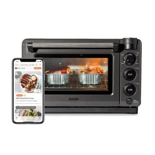 Tovala Smart Oven, 6-in-1 Countertop Toaster Oven - Toast, Steam, Bake, Broil, And Reheat - Smartphone Controlled Convection Oven Includes Meal Subscription Credit ($50 Value)