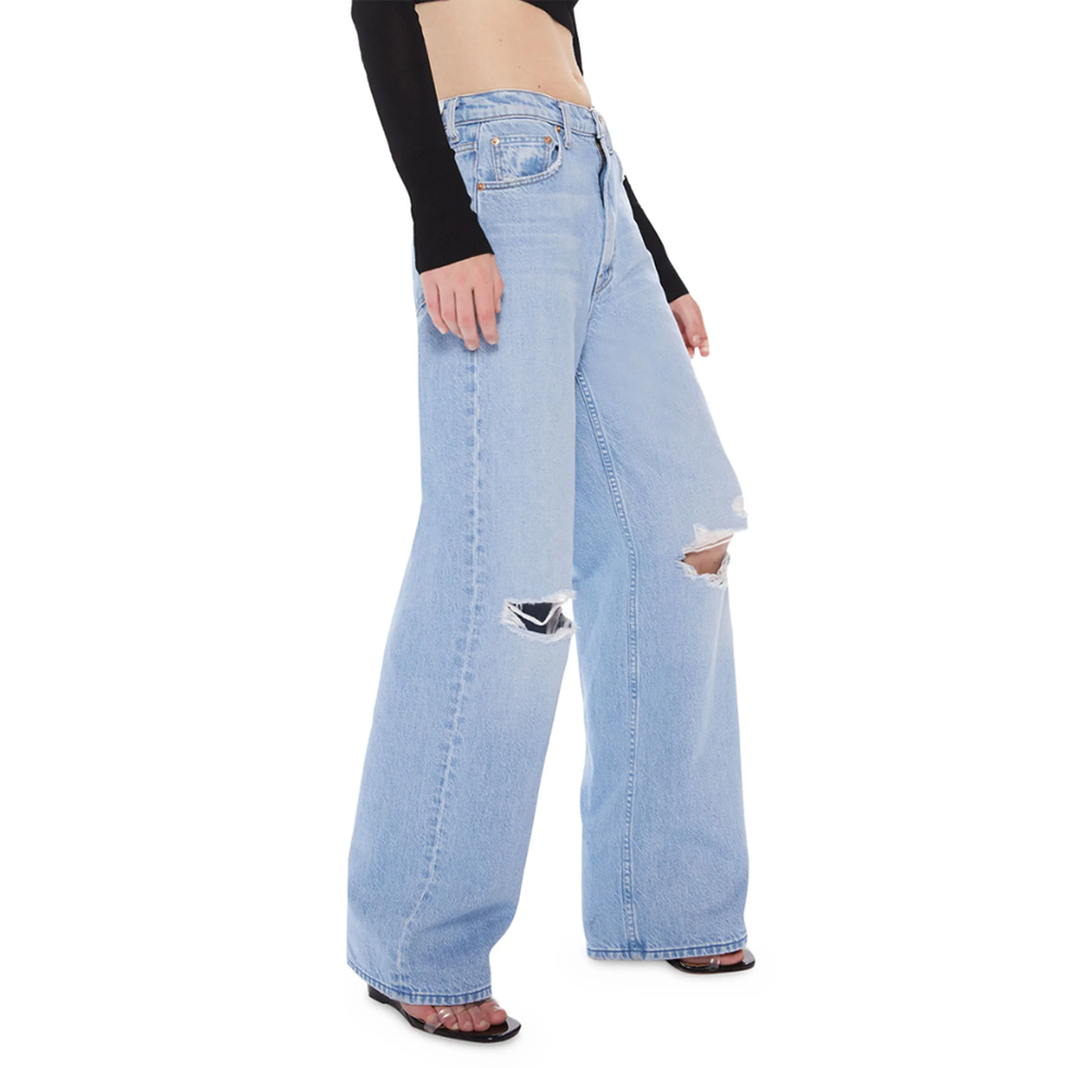 Snacks! The Fun Dip Distressed High Waist Puddle Wide Leg Jeans 