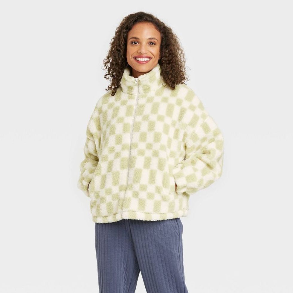 Green Women's Fleece Zip-Up Sweatshirt
