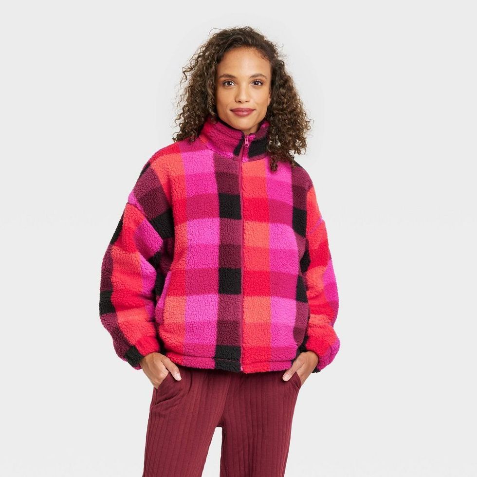 Pink Women's Fleece Zip-Up Sweatshirt