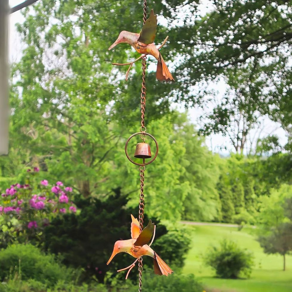 Hummingbirds and Bells Rain Chain