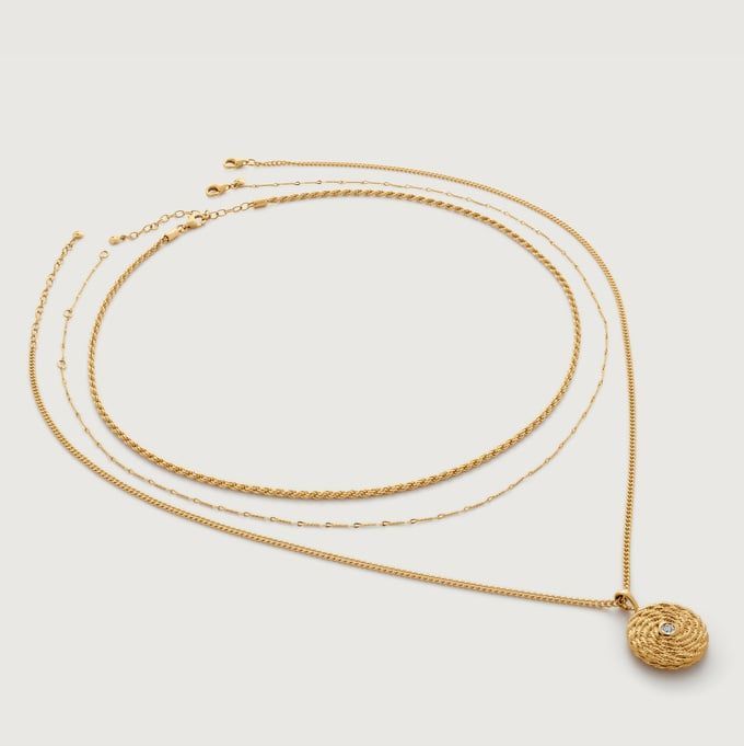 Corda Diamond Locket Curb, Fine Twist and Rope Chain Necklace Set