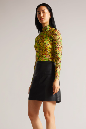 Ted Baker Valiat A-Line Leather Skirt