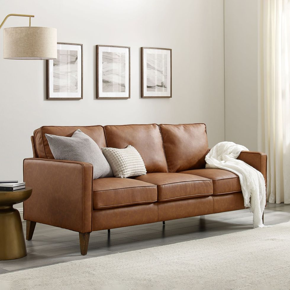 Jianna Faux Leather Sofa