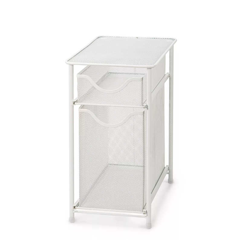 2-Tier Metal Mesh Cabinet Drawer