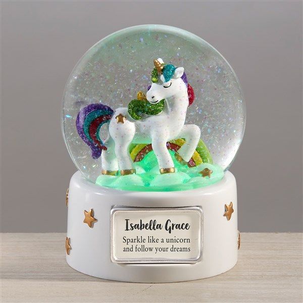 Unicorn Personalized Light Up Snow Globe