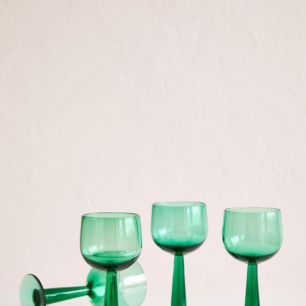 Fern Green Wine Glasses, Set of Four 