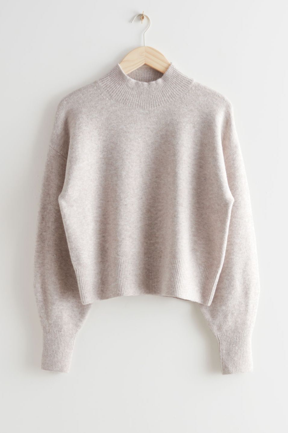  Other Stories mock neck jumper in off white