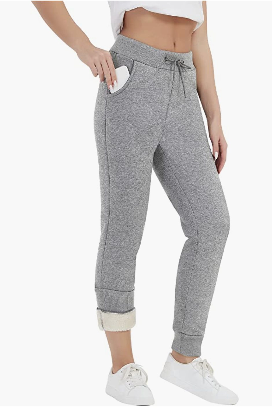 Fashion (Gray)Sherpa Lined Sweatpants Lined Leggings For Women