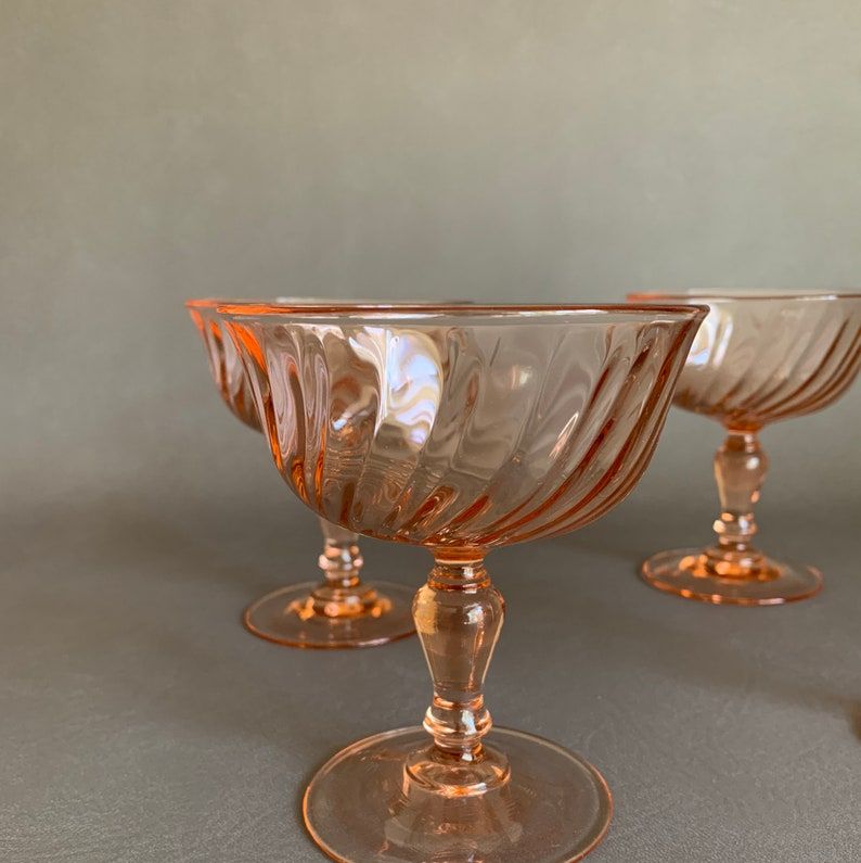 Pale Pink Depression Glass Coupe