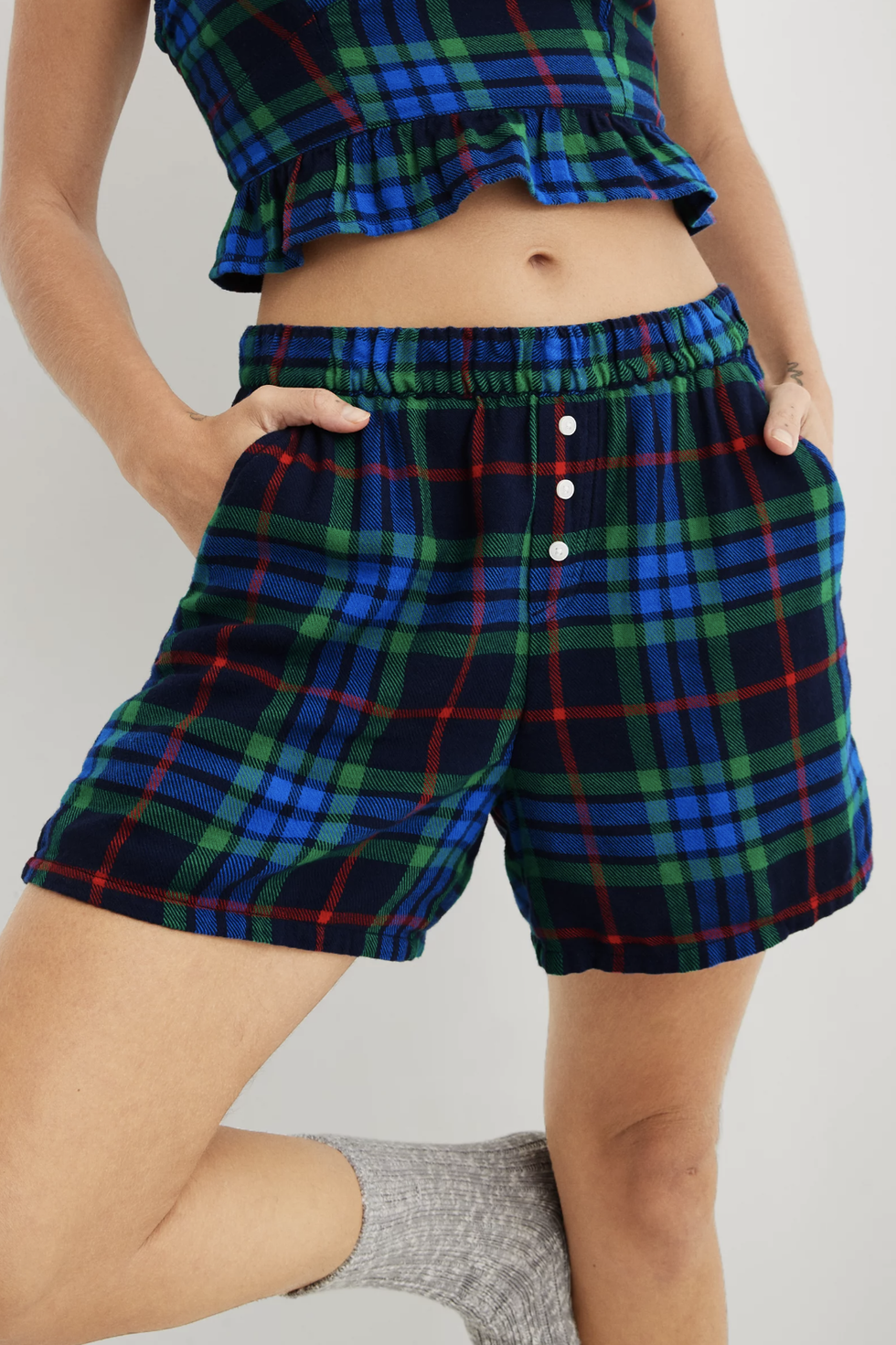 Flannel High Waisted Skater Pajama Boxer