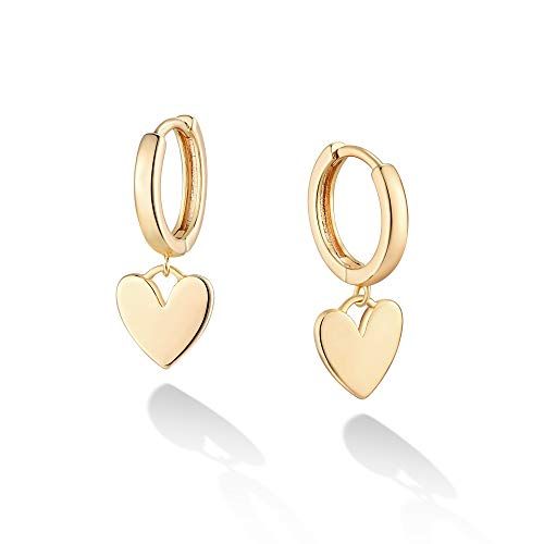 Gold Cuff Huggie Heart Earrings
