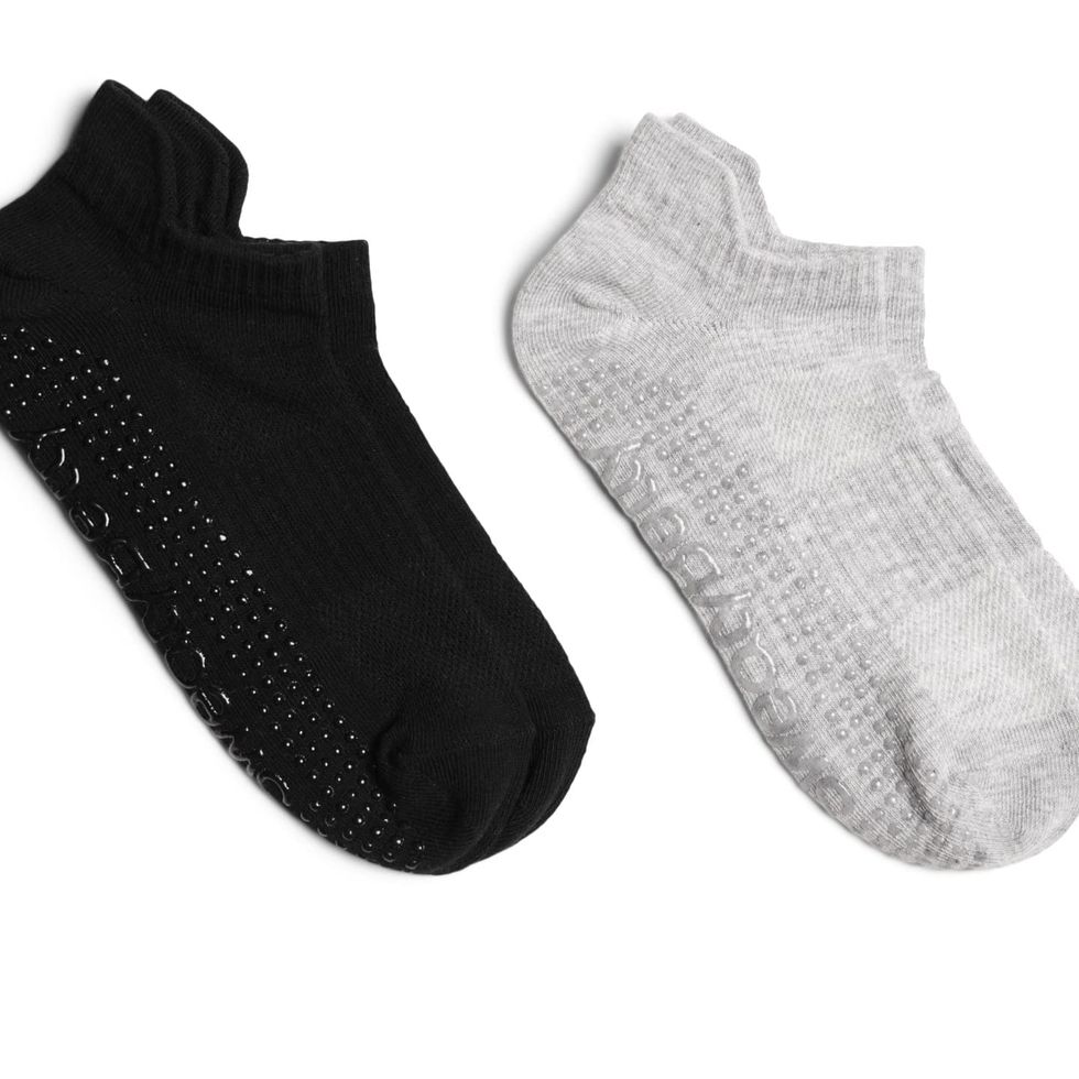 Vanktion 2 Pairs Toeless Yoga Socks Non-Slip Grips for Pilates