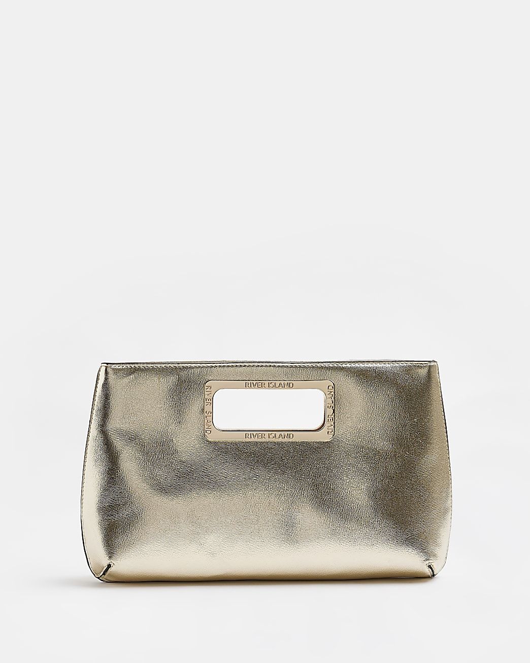 River Island Rose Gold Bar Front Foldover Clutch Bag | Lyst UK