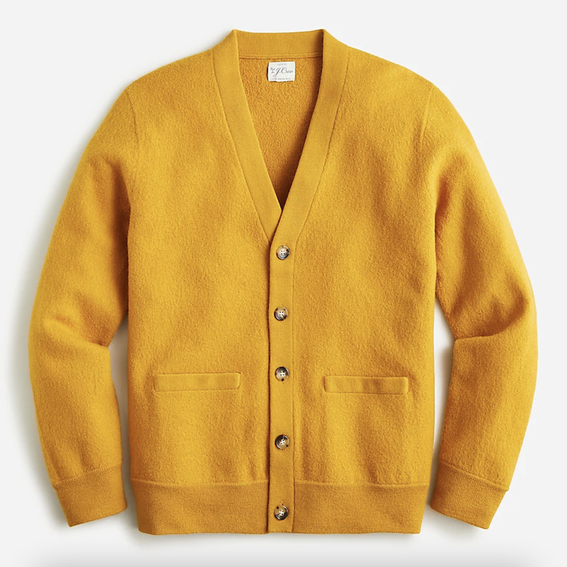 Boiled Merino Wool Cardigan Sweater