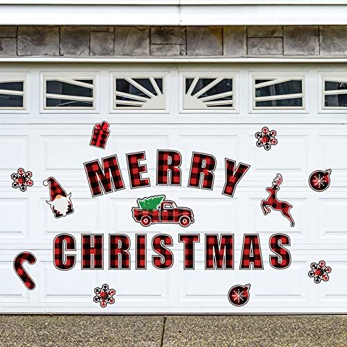 Plaid Christmas Garage Decorations 