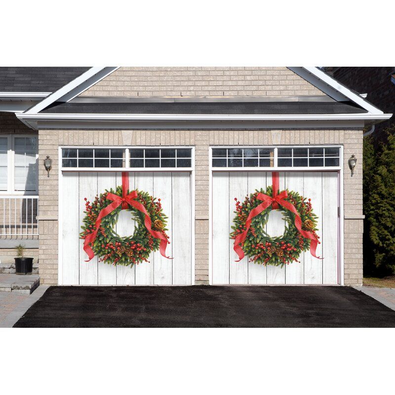 Christmas Wreath Garage Banner Door Mural
