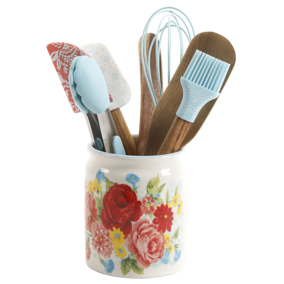 The Pioneer Woman Mini Kitchen Tools & Ceramic Crock Set