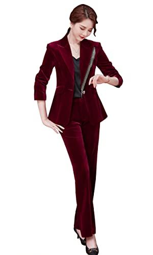 Velvet Blazer Suit With Metal Tassel