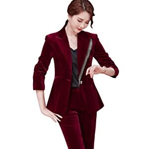 Velvet Blazer Suit With Metal Tassel