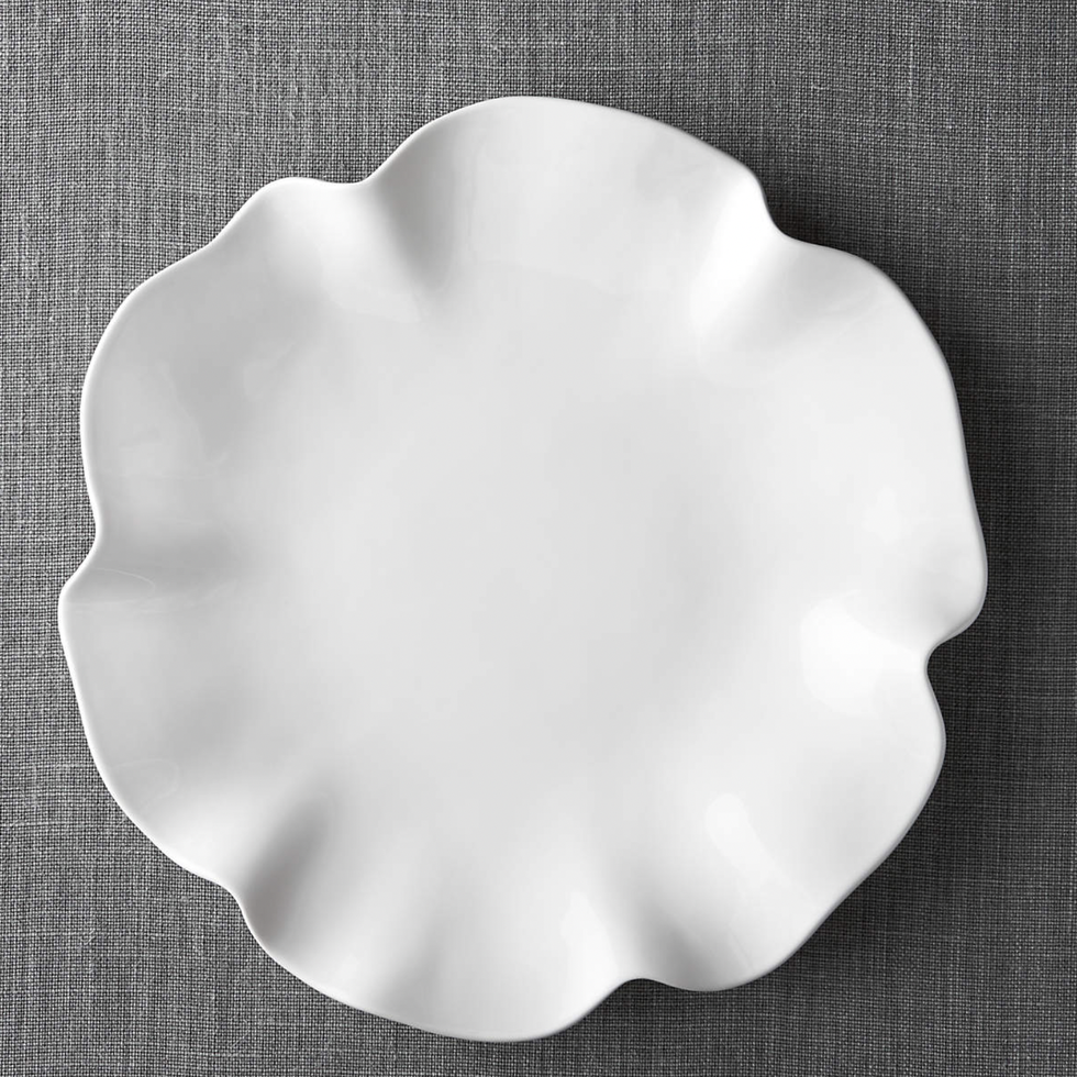 White Ruffle 16-Inch Platter