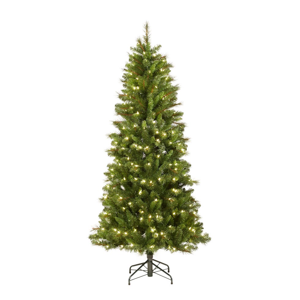 6.5-ft Robinson Fir Pre-lit Slim Artificial Christmas Tree