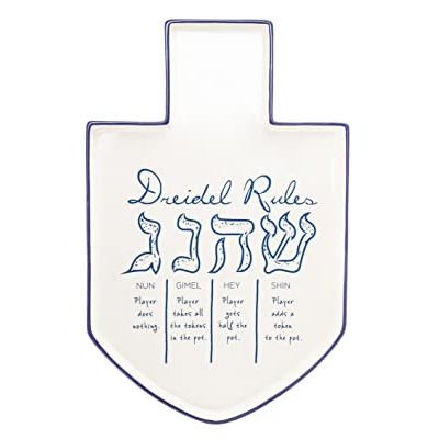 Latke Tray Platter for Hanukkah Dreidel