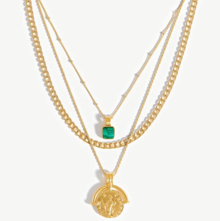 Lucy Williams Roman Coin Malachite Necklace Set