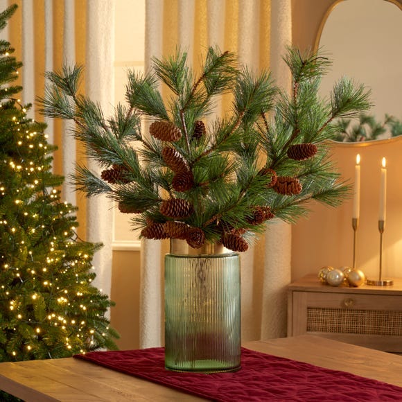 Natural Pine Spray with Cones 
