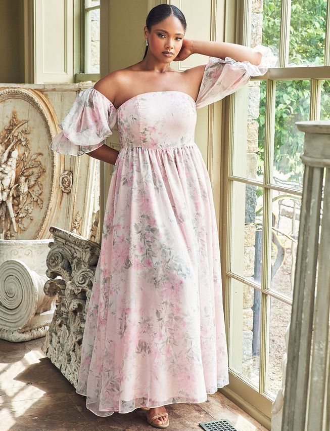 Plus size hot sale blush gown