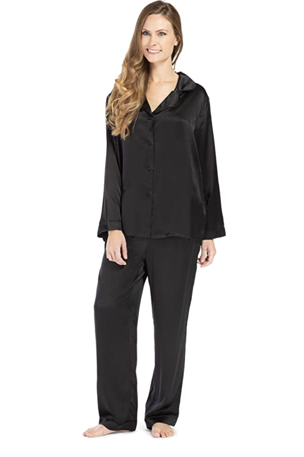 Black Silk Pajamas For Women