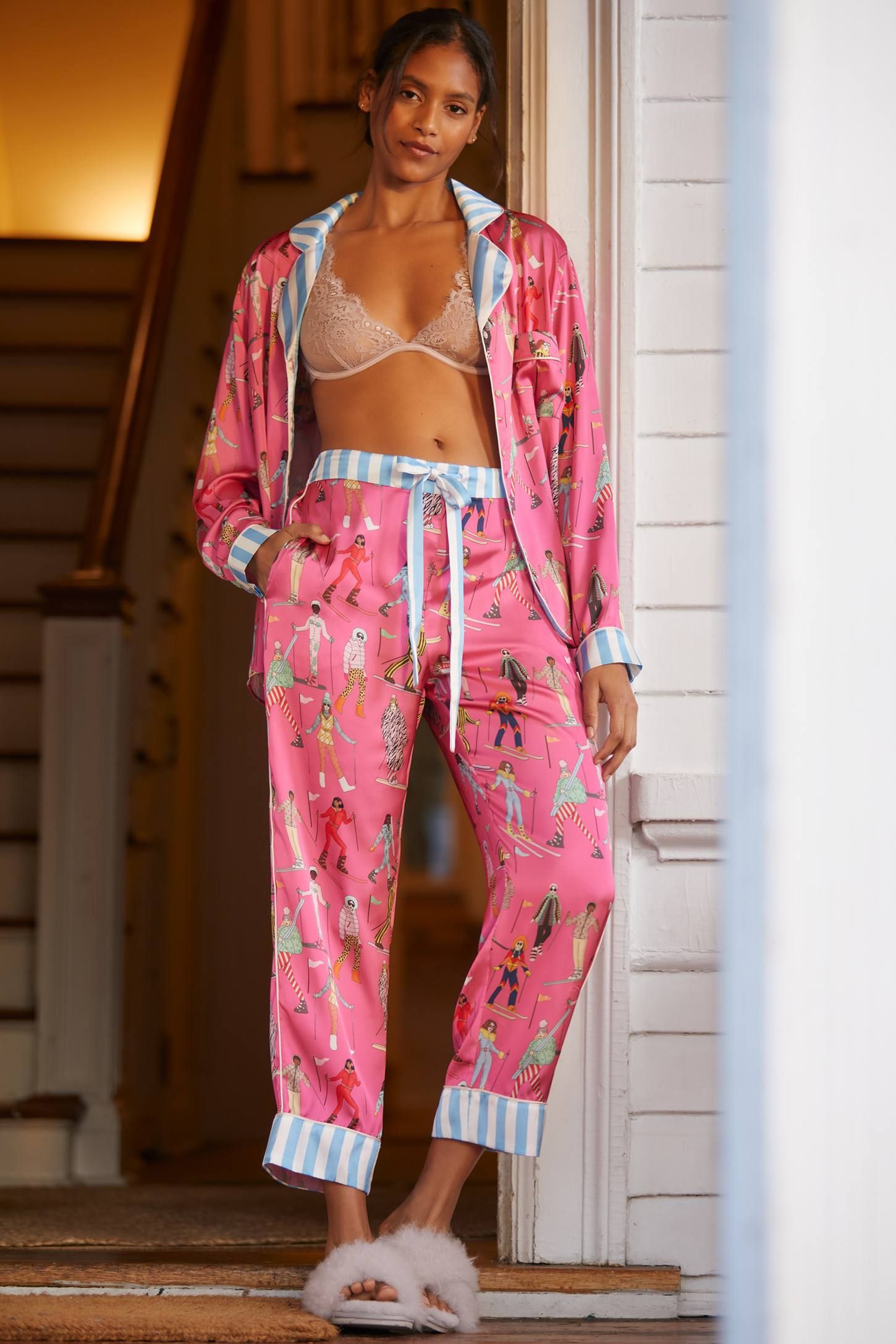 Silk satin best sale women's pajamas