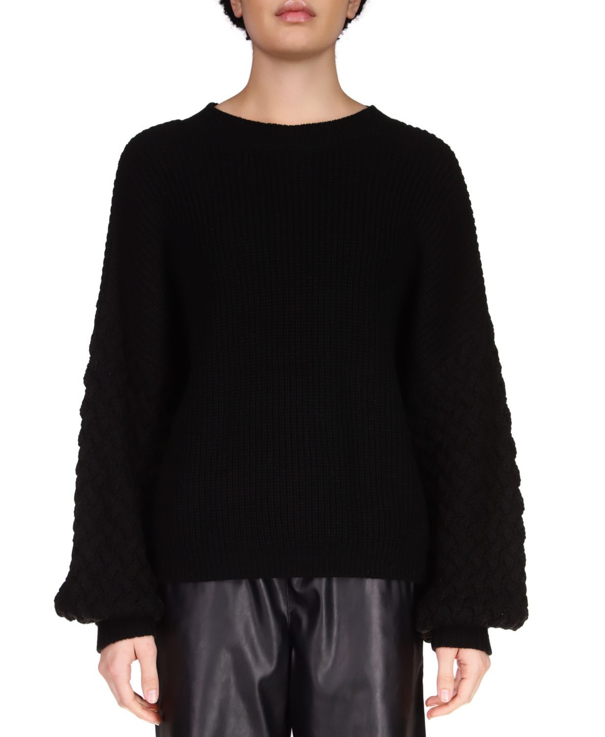 Twisted Sleeve Drop Shoulder Sweater