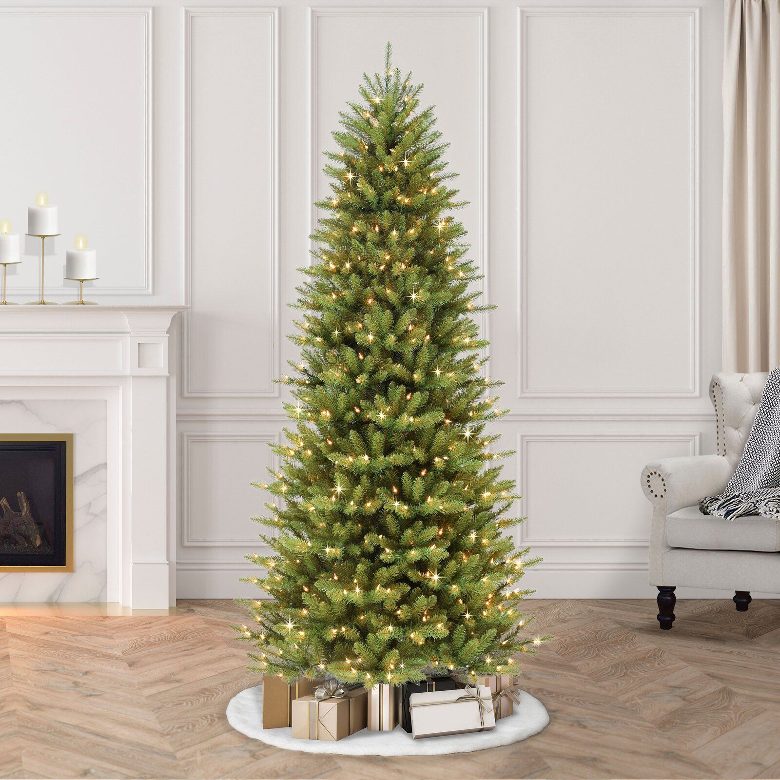 7.5' Lighted Artificial Fir Christmas Tree